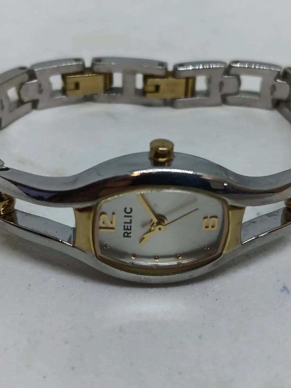Relic by Fossil ZR33580 Women's 17 mm Two Tone S/Steel Tonneau Case Quartz Watch